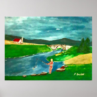 Póster Poster de un chica que se fue de pesca