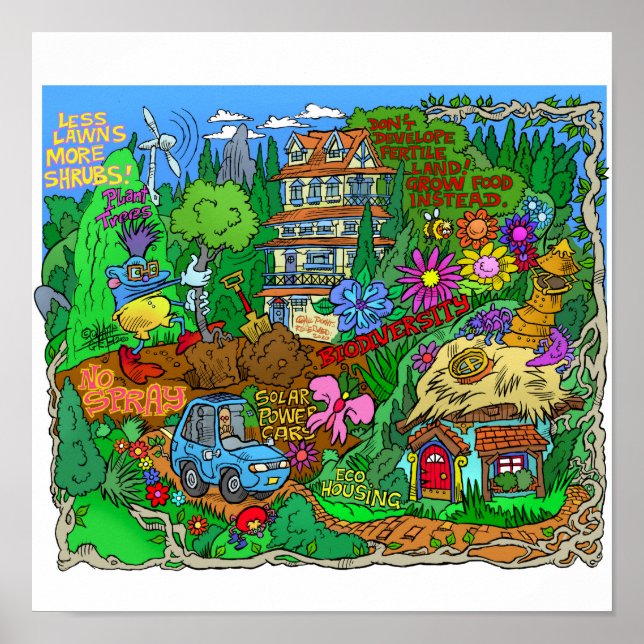 Póster Poster de un estilo de vida ecológico. (Frente)