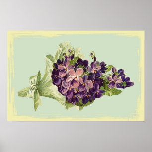 Póster Poster de un grupo de flores moradas