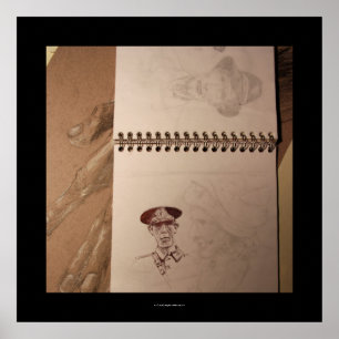 Póster Poster de un libro de esbozos de soldados rusos