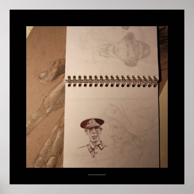 Póster Poster de un libro de esbozos de soldados rusos (Frente)