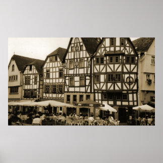 Póster Poster de un pueblo de Alemania en Sepia
