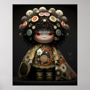 Póster poster de una muñeca anime 3D por Takashi Murakami