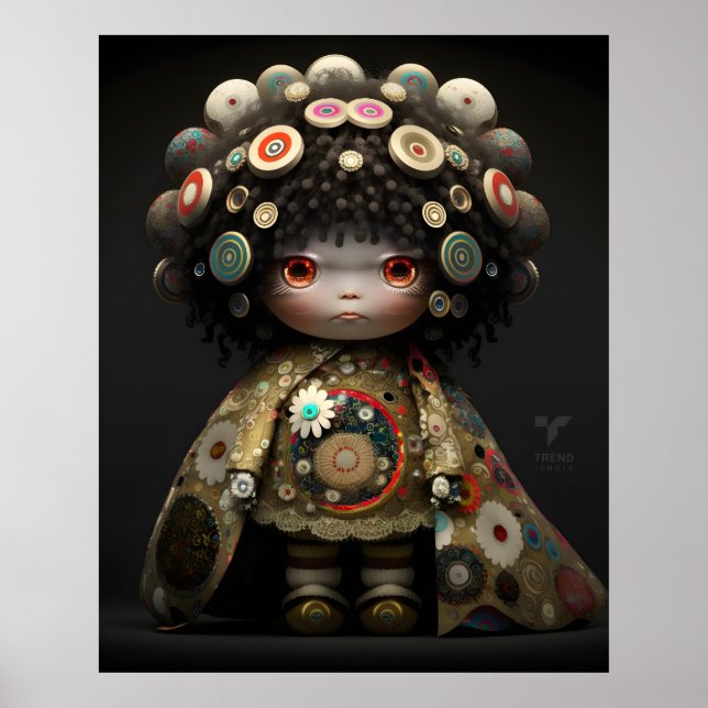 Póster poster de una muñeca anime 3D por Takashi Murakami (Frente)