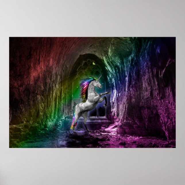 Póster Poster de unicornio arcoiris (Frente)