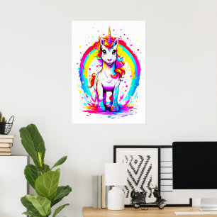 Póster Poster de unicornio arcoiris