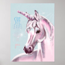Poster de unicornio con parkle y cita