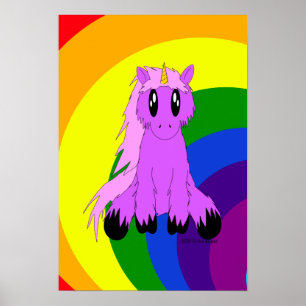 Póster Poster de unicornio de Cute Scruffy