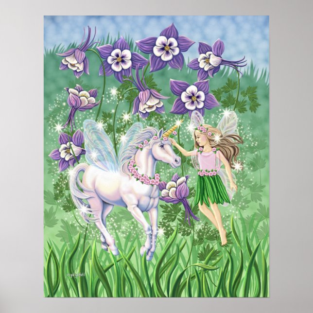 Póster Poster de unicornio de hadas (Frente)