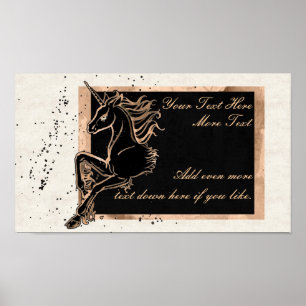 Póster Poster de Unicornio negro