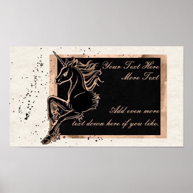 Póster Poster de Unicornio negro (Frente)