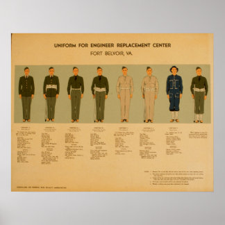 Póster Poster de Uniforme Militar Vintage de 1942 WPA