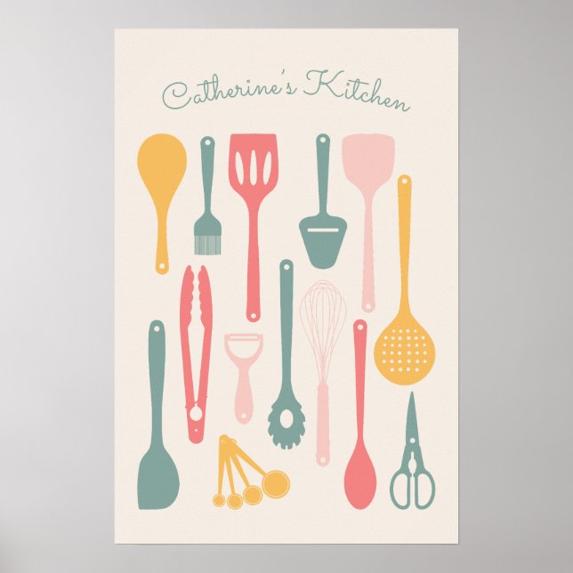 Póster Poster de Utensil de Cocina Minimalista (Frente)