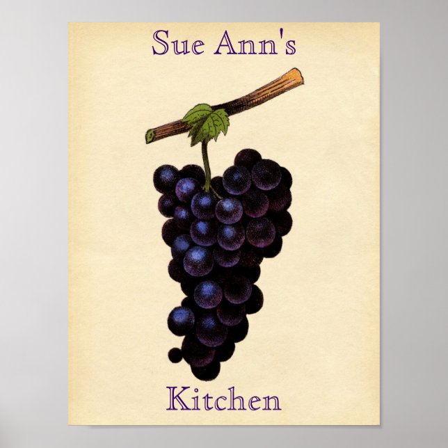 Póster Poster de uva de época (Frente)