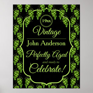 Póster Poster de uvas verdes