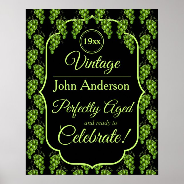 Póster Poster de uvas verdes (Frente)