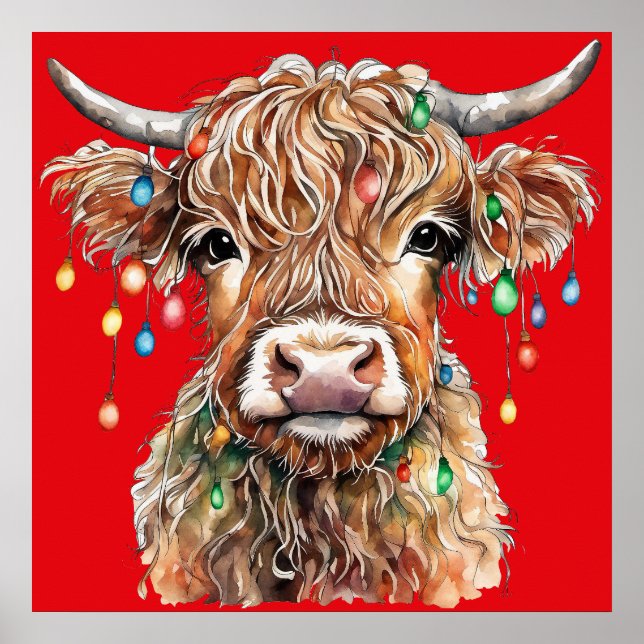 Póster Poster de vaca de Highland (Frente)