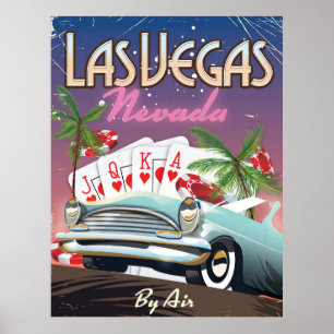 Póster Poster de vacaciones al estilo vintage de Las Vega