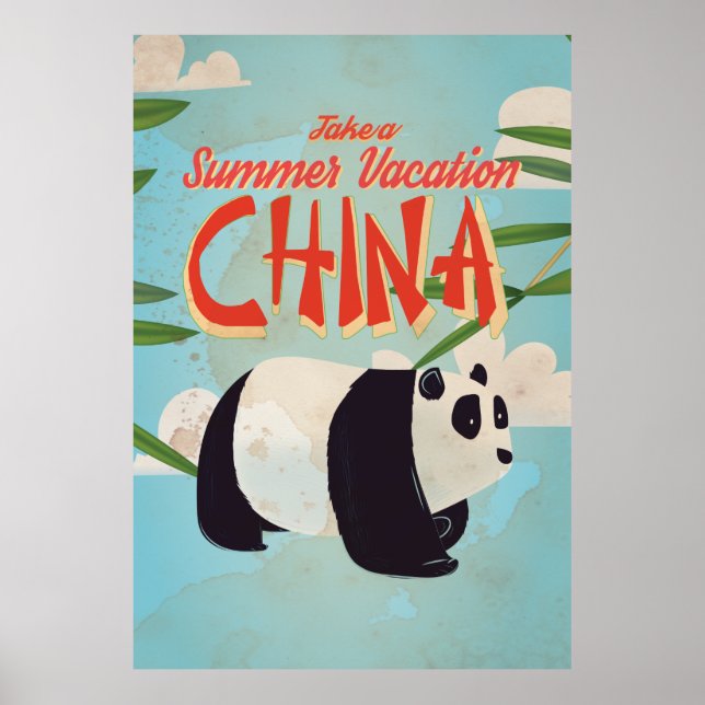 Póster Poster de vacaciones de China vintage (Frente)