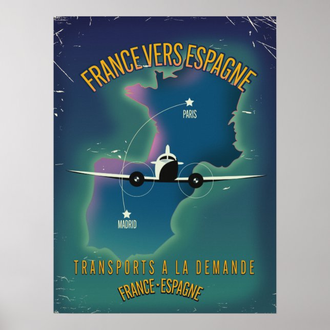 Póster Poster de vacaciones de Francia a España (Frente)