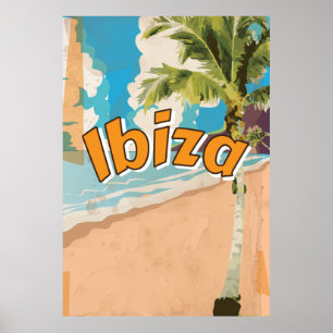 Póster Poster de vacaciones de Ibiza Vintage