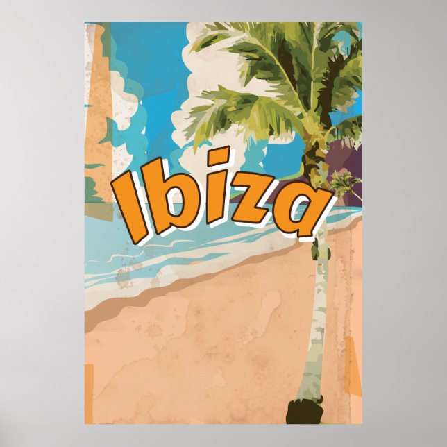 Póster Poster de vacaciones de Ibiza Vintage (Frente)