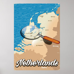 Póster Poster de vacaciones de mapas de cosecha de los Pa