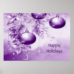 Póster Poster de vacaciones de Navidades de ornamentos mo