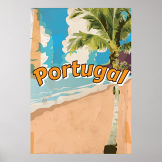 Póster Poster de vacaciones de Portugal Vintage