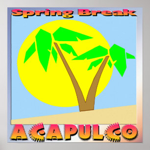 Póster Poster de vacaciones de primavera de Acapulco