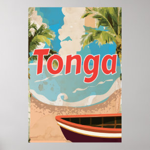 Póster Poster de vacaciones de Tonga Vintage