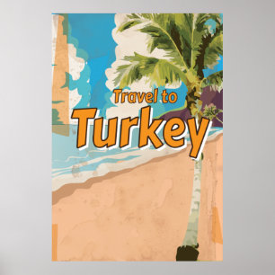 Póster Poster de vacaciones de Turquía Vintage