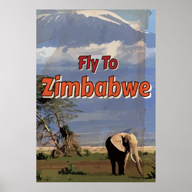 Póster Poster de vacaciones de Zimbabue (Frente)