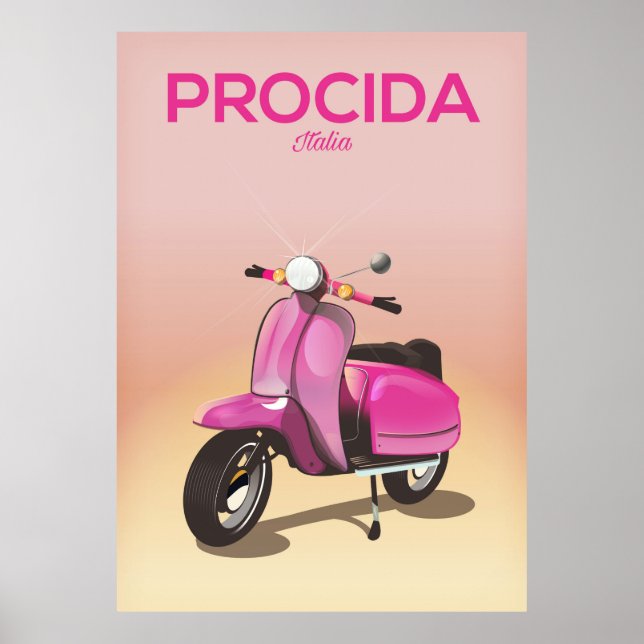 Póster Poster de vacaciones en scooter de Procida Italia (Frente)