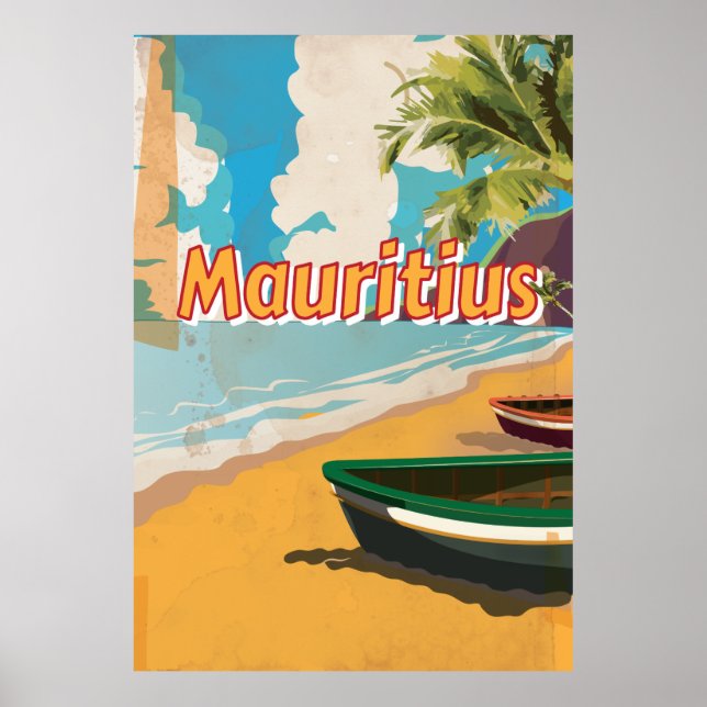 Póster Poster de vacaciones Mauricio Vintage (Frente)
