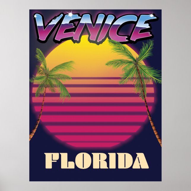 Póster Poster de vacaciones retro de Venecia Florida (Frente)