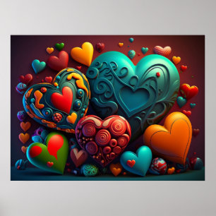 Póster Poster de Valentine Hearts