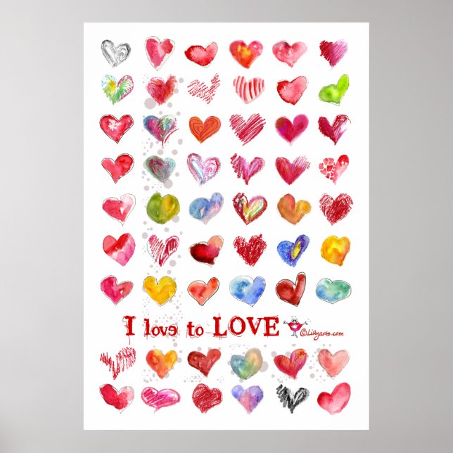 Póster Poster de Valentine Love Hearts (Frente)