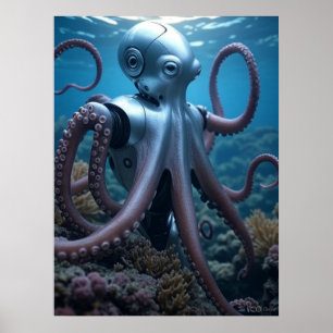 Póster Poster de valor del pulpo cibernético