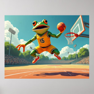 Póster Poster de valor mate de rana de baloncesto