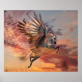 Póster Poster de valor Sunset Pegasus 24"x20" , opciones