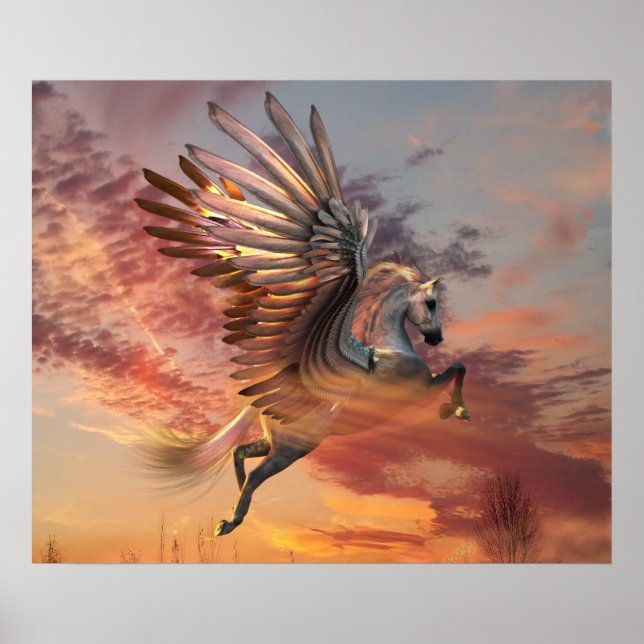 Póster Poster de valor Sunset Pegasus 24"x20" , opciones  (Frente)