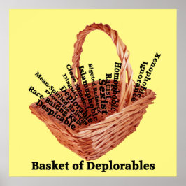 Póster Poster de valores de la cesta de palabras deplorab