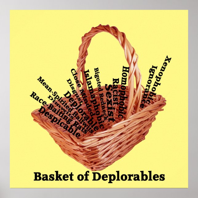 Póster Poster de valores de la cesta de palabras deplorab (Frente)