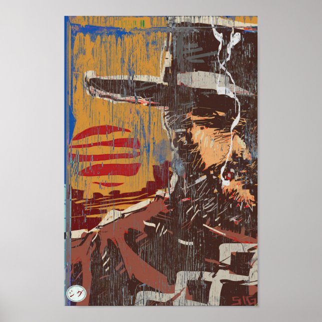 Póster Poster de vaquero de humo (Frente)