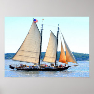 Póster poster de vela de goleta