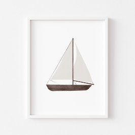Póster Poster de velero acuático vintage