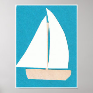 Póster Poster de velero blanco