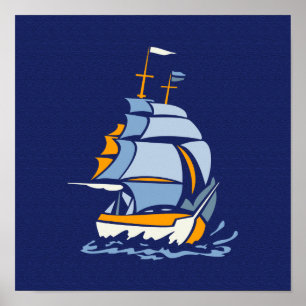 Póster Poster de velero, personalizable