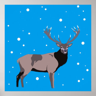 Póster Poster de venado de nieve